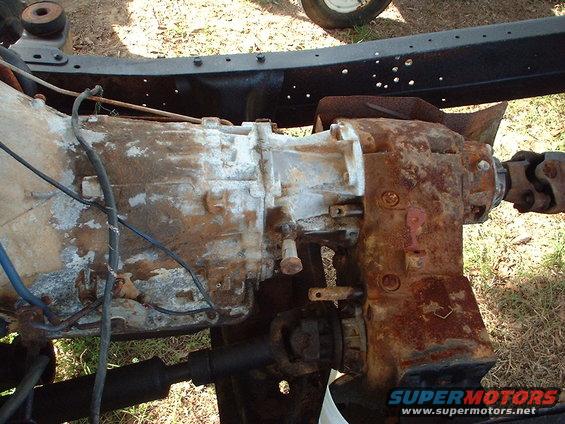Rusted transmission and driveshaft assembly
