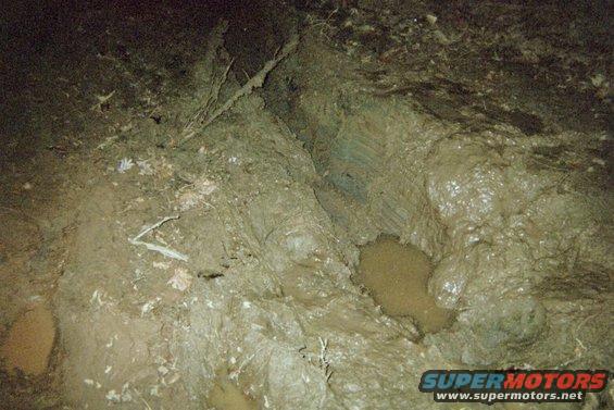 fh000012.jpg Heres the hole after i got pulled out. The top of my tires just barely stuck out over the top of the rut. Of course, their only 32s