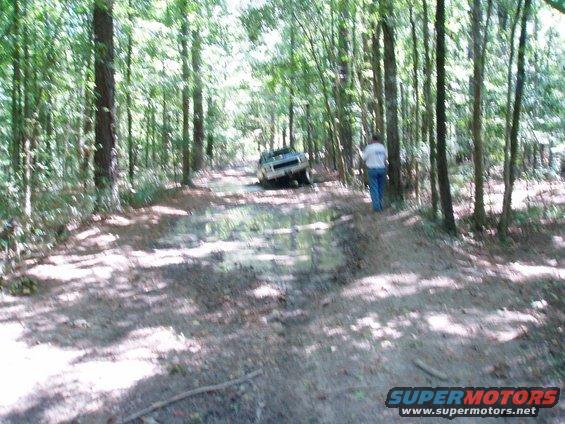 1978 Ford Bronco stuck in muddy forest road