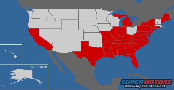 Map of US states colored red and gray, with inset maps of Hawaii and Alaska