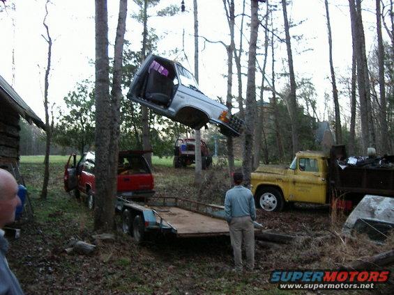 Lowering it down onto the trailer