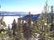 1994 Ford Bronco - A winter scene unfolds with snow-covered pine trees in the foreground and a vast, frozen lake in the distance.
