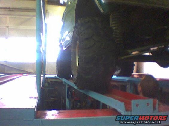 I took my bronco to the shop to have some tell pipes put on when they pulled it into the bay my tires were alittle to wide for the ramps.