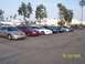 2002 Ford Taurus - A row of sedans, including a tan 2002 Ford Taurus, are parked in a lot on January 22, 2005.
