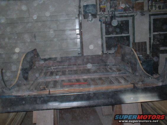 Wooden truck bed with metal trim