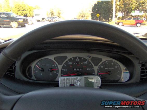 cluster_phone.jpg My cell phone fits perfectly there, stays even on turns. No more missing calls at night from loud music, i see the phone light up and it's not in the way of my cluster at the same time, sweeeeeeet! :)