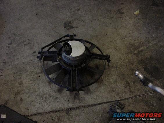 Radiator fan on concrete floor
