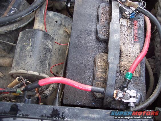 From the selenoid to the battery.  Winch cables are there as well.