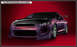2000 Ford Mustang - A custom Mitsubishi Eclipse with a unique paint job and body kit is displayed against a red background.