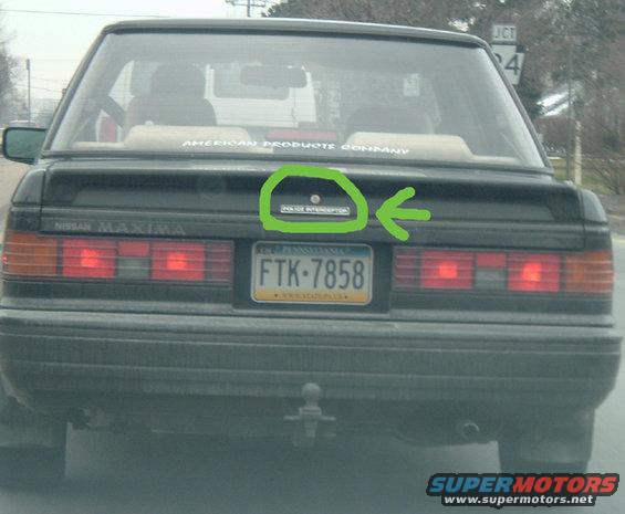 Rear of Nissan Maxima with "Police Interceptor" badge and Pennsylvania plate FTK-7858