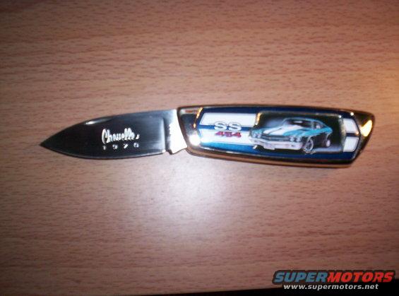 Pocket knife with 1970 Chevelle SS 454 graphic