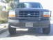view from the front with tires and brush guard
