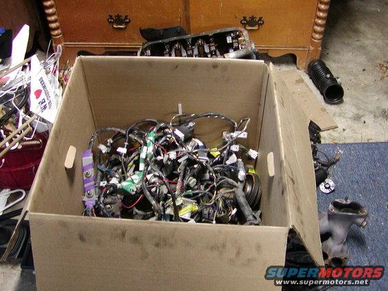 Here's the box of wires I pulled out of the GL. It is missing some, but you get the idea. Lesson learned, mechanical swap was done in two days, but electrical took a week. I had no clue what I was getting into.
