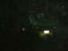 1990 Ford Bronco - A green pickup truck is visible at night, with rain falling and its headlights illuminated.