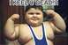 1990 Ford Bronco - A young child poses in a wrestling singlet, flexing their biceps. Text at the top reads 'I KEEL U DEAD!!!1'.