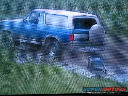 it seemed like a good idea to tie a TV to the back of her and drive around through the mud.
