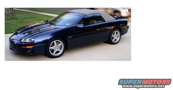 Dark blue 1998 Chevrolet Camaro convertible parked on a driveway