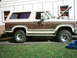 1982 Ford Bronco - Side view of a 1982 Ford Bronco, showing its two-tone paint and an open hood.