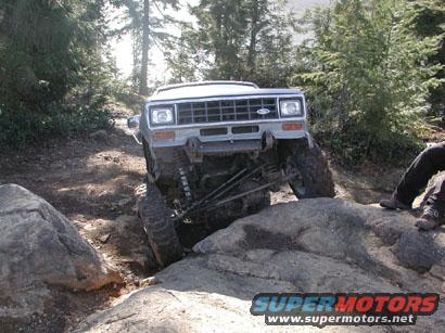 1983 Ford Bronco II climbing rocks, front view