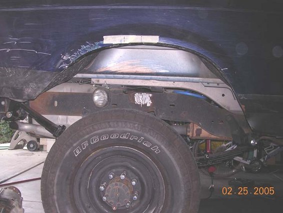 stretchdistance.jpg I had tried for a 3.5" stretch to go with the klune and 205, but when installed and on the ground, the springs ended up giving me 4".  the right most line is stock, the middle line is what I was shooting for, and the rear line is what I got.  those marks are the center of the hub.
