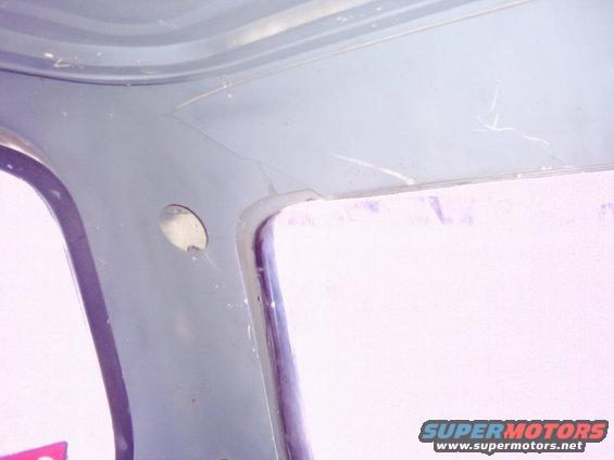 This photo is of the left rear corner of the shell above the rear window.  One more thing that needs to be fixed.