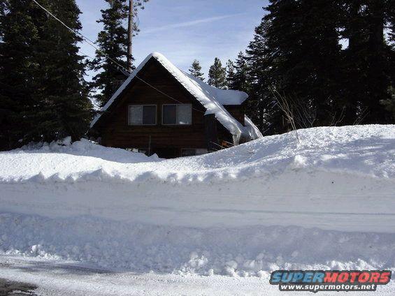 New Snow in driveway of cabin