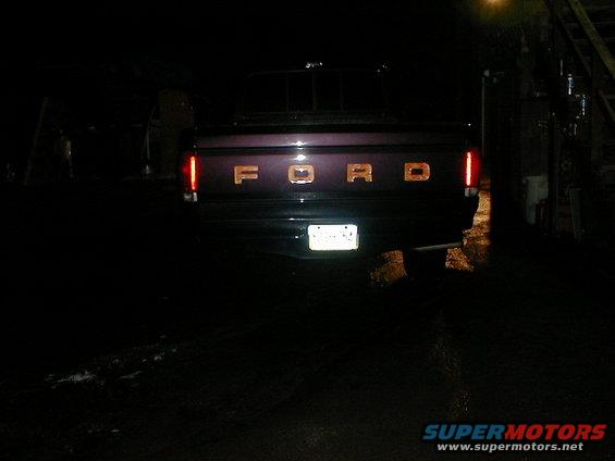 Rear of a 1991 Ford F-150 with chrome lettering and a license plate