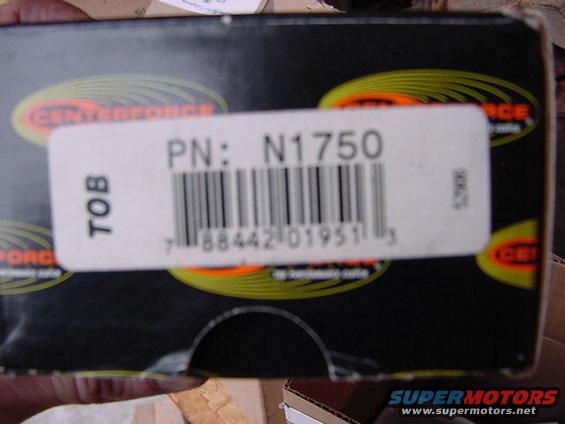 Box for a Centerforce clutch part, PN N1750