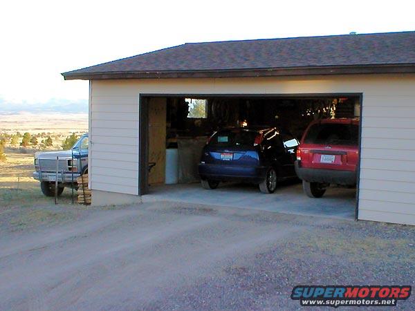 In the garage, snug as a bug.
Poor ole Bronc' is now relegated to outside parking.