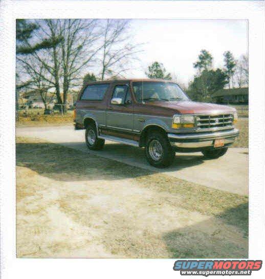 Red and silver 1995 Ford Bronco 3q-front view