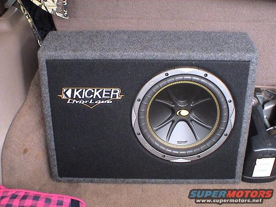 1 kicker 10'' with Autotek Super Sport Amp
400 watts enough for me