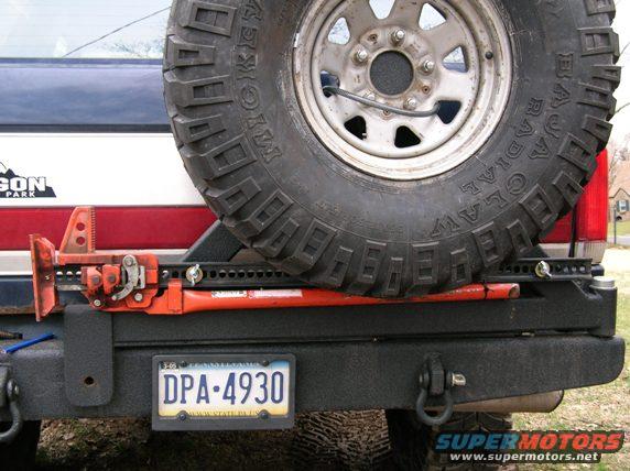 Attached my Hi-lift to the spare tire rack
