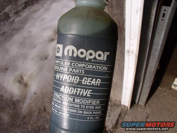 img_0223.jpg Only the cheapest in my Bronco ! Without this friction modfier additive we'll never know if the actual limited slip diff is still working.
