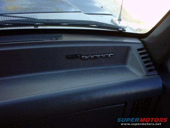 Dashboard emblem reads 'Bronco'