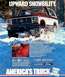 1986 Ford Bronco - Ford Bronco driving through snow, with text and interior image.