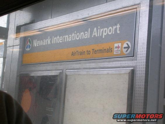 Newark International Airport AirTrain to Terminals sign