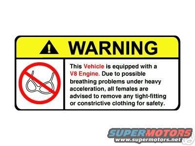 Yellow warning label with black text and a red circle with a slash over a person
