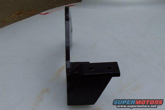 Black metal track bar bracket with two holes on the horizontal plate