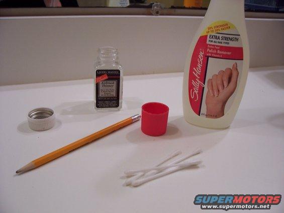 instrum_supplies.jpg here's what i used to do it... nail polish remover and qtips are all you need really.... i tried 'softening' things up with airbrush thinner and then used a pencil eraser to remove the color, but nail polish remover is faster and much easier, less chance of messing somethign up with the NP remover and less chance of scratching.