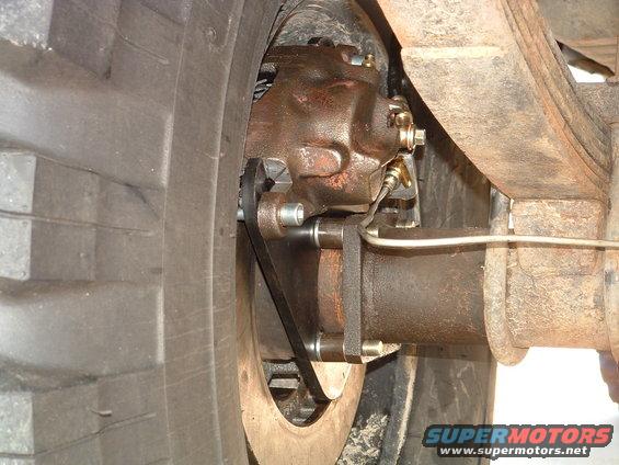 Left Rear disc setup on a 14bolt Full Floater using Azkickin.com Disc brake conversion