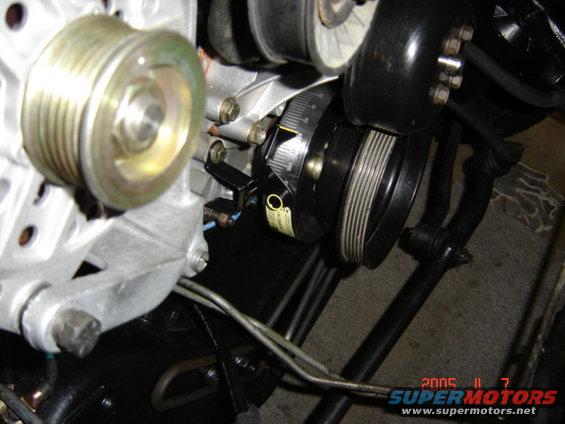 Crank pulley installed with washers.