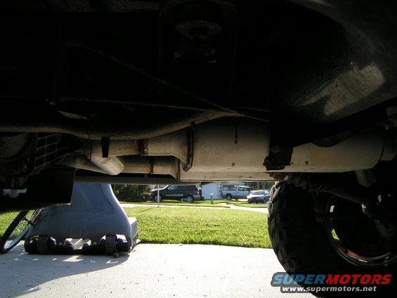 train-and-truck-and-baby-201.jpg Here you can see the Mufflers and pipes are higher then the T-case:-)