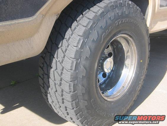 Close-up of Nitto Terra Grappler tire on a chrome rim