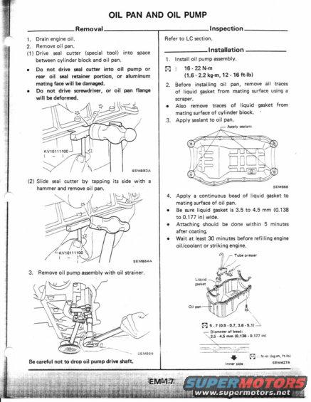 Oil pan and oil pump service manual with diagrams and instructions