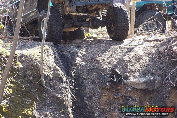 Off-road vehicle with large tires navigating a steep, rocky incline. Another vehicle is visible in the background