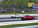 1978 Ford F-250 - A red 1975 Ford F-150 pickup truck races a white 1957 Ford Fairlane sedan at a drag strip.