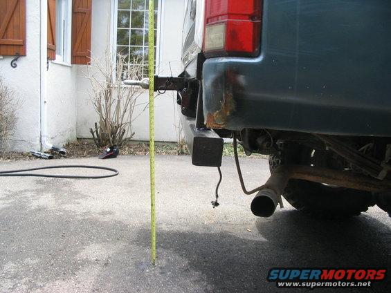 gas-tank-cover-023.jpg got a little more departure angle now baby .. Hitch itself is now 33" off the ground and the bottom of the bumper protects the cut rear quarters