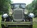 1929 Ford Model A - Front view of a 1929 Ford Model A, showing its distinctive grille and headlights.