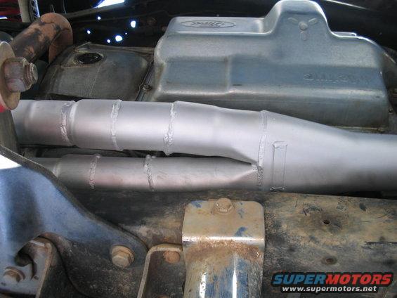 2.5" dual to 3" Flowmaster Y pipe welded in