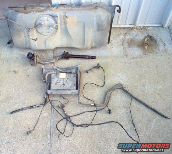 gastank00.jpg I pulled this from a '98 P71.  It was nearly full of gas, so I figured it would be fairly clean inside.  I was wrong.  But I did get all the emissions stuff I was after, including the CANV, FTP, & enough wiring to get me into my trunk for splicing.